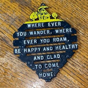 Vintage Black Metal Trivet MADE IN USA